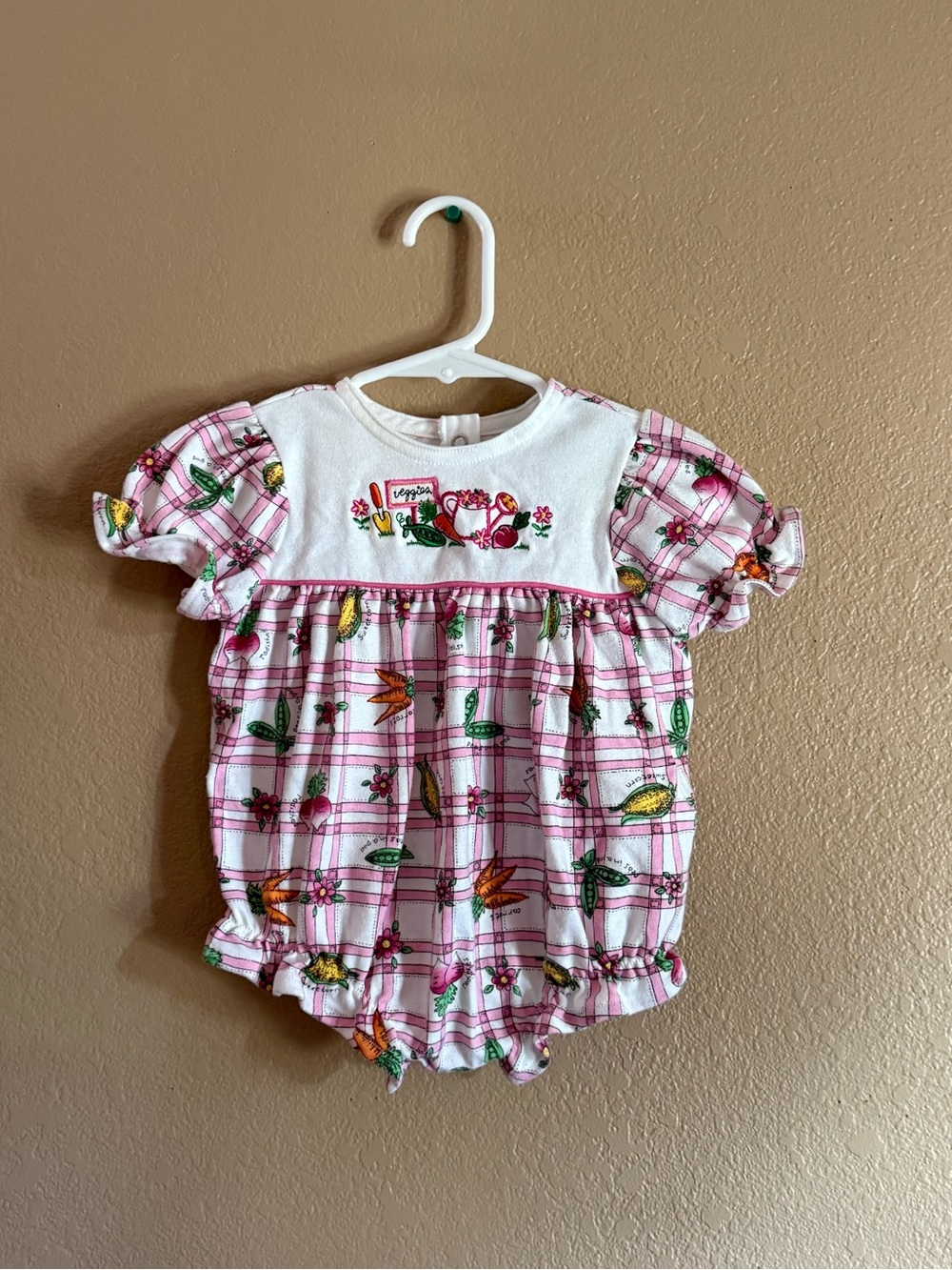 Vintage Healthtex Fruit Gingham Bubble Romper